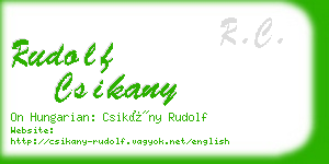 rudolf csikany business card